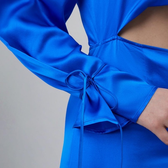 Silk Maison Palace Silk Dress in Sapphire NWT - Picture 3 of 6